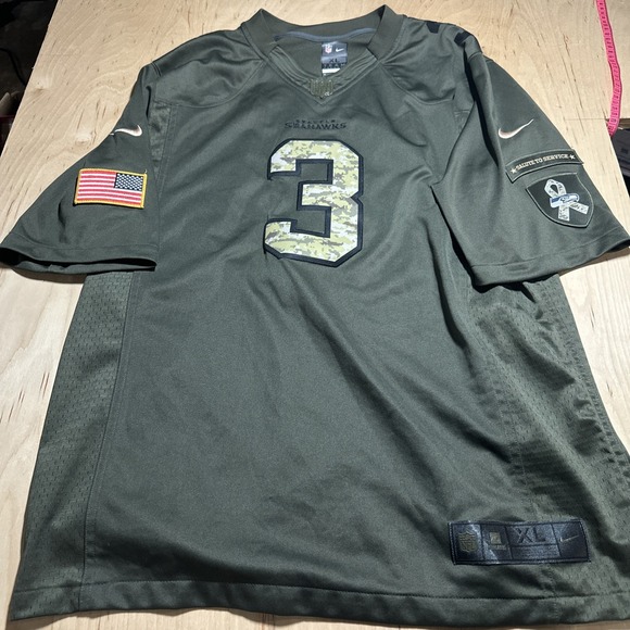 Nike Seattle Seahawks Jersey Men's Size: XL Salute To Service #3 Russell Wilson - Picture 1 of 14